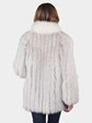 Woman's Blue Fox Fur Jacket with Shadow Fox Collar and Front