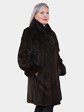 Woman's Dark Mahogany Semi Sheared Mink Fur Stroller