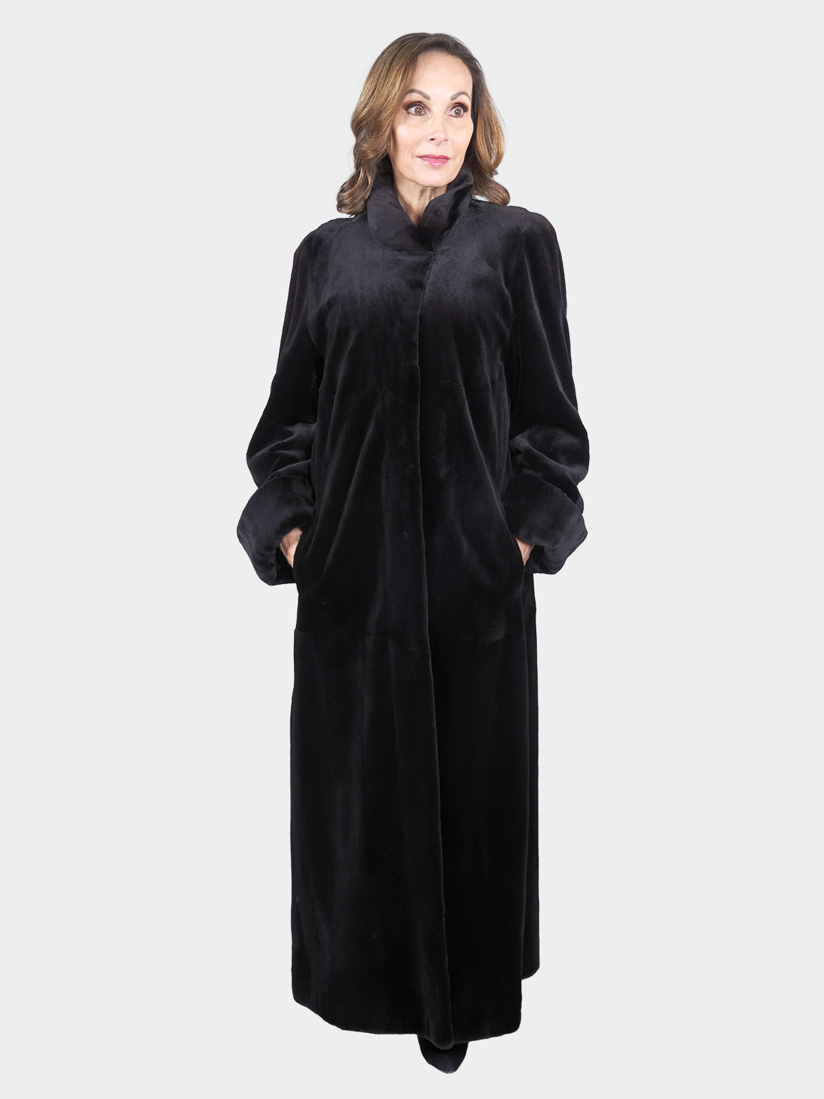 Woman's Black Sheared Mink Fur Coat