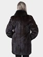 Woman's Deep Mahogany Female Mink Fur Stroller with Fox Tuxedo