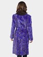 Woman's Purple Sculptured Sheared Mink Fur 7/8 Coat with Belt