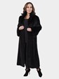 Woman's Ranch Semi Sheared Mink Fur Coat