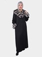 Woman's Black 100% Cashmere Coat with Chinchilla Fur Trim