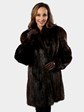 Woman's Medium Tone Long Hair Beaver Fur Stroller