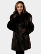 Woman's Medium Tone Long Hair Beaver Fur Stroller