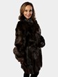 Woman's Medium Tone Long Hair Beaver Fur Stroller