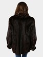 Woman's Ebony Long Hair Beaver Jacket with Sheared Beaver Trim