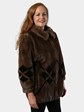 Woman's Lunaraine Mink Fur Stroller with Deep Mahogany Inserts