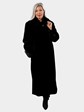 Woman's Black Sheared Mink Fur Coat