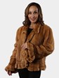 Woman's Whiskey Knit Mink Fur Bolero Jacket