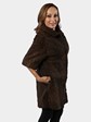 Woman's Brown Swakara Lamb Fur Stroller