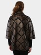 Woman's Bronze Leather and Black Mesh Jacket