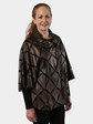 Woman's Bronze Leather and Black Mesh Jacket