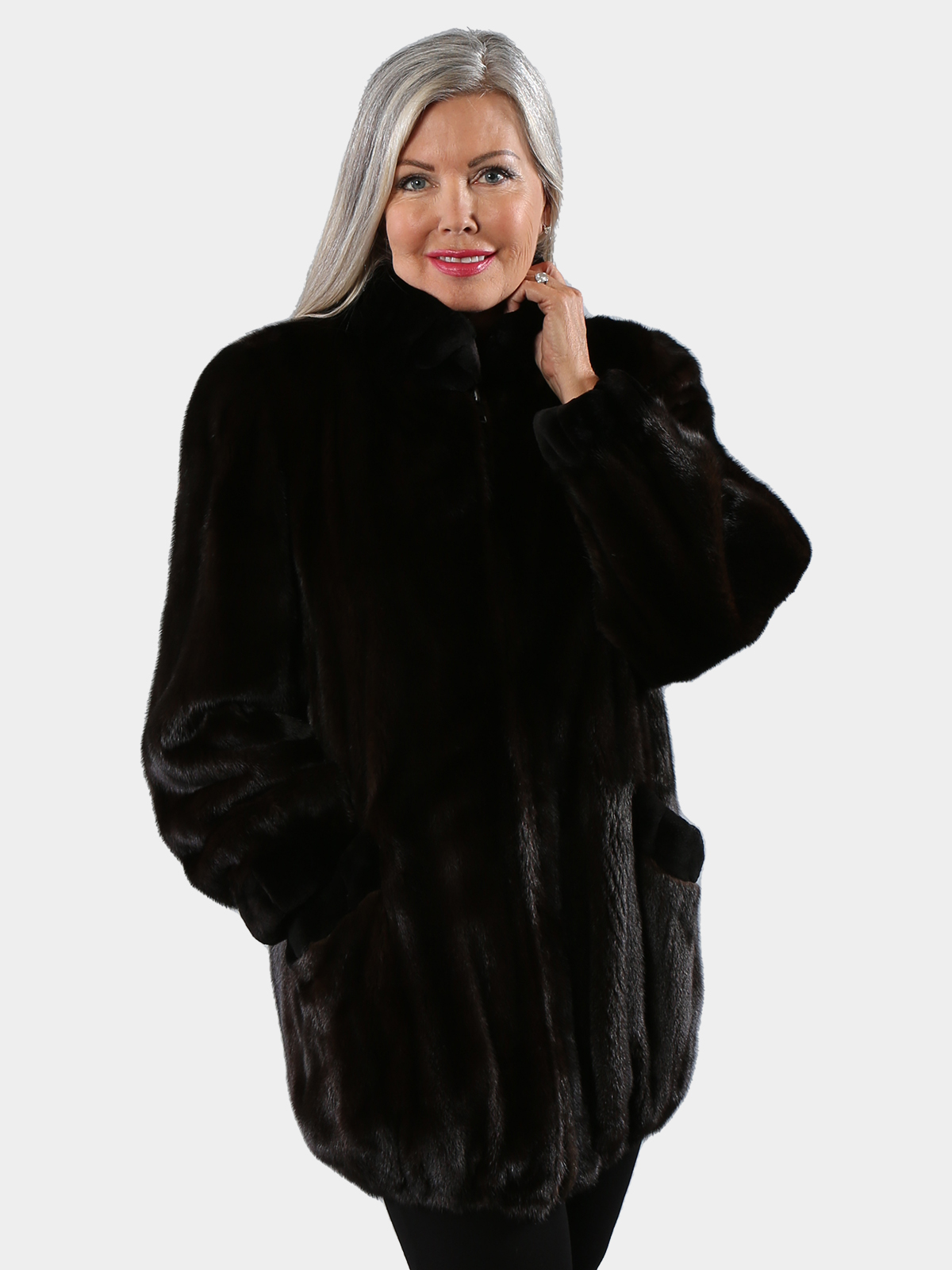 Woman's Marco Donatello Dark Mahogany Female Mink Fur Jacket