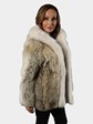 Woman's Coyote Fur Jacket with Shadow Fox Trim