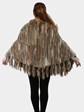 Woman's Beige, Cream and Grey Rex Rabbit and Fox Knit Fur Poncho