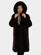 Woman's Brown Semi-Sheared Mink Fur Stroller (Reversible)