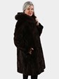 Woman's Brown Semi-Sheared Mink Fur Stroller (Reversible)