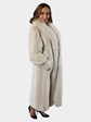 Woman's White Mink Fur Coat with Fox Tuxedo Front