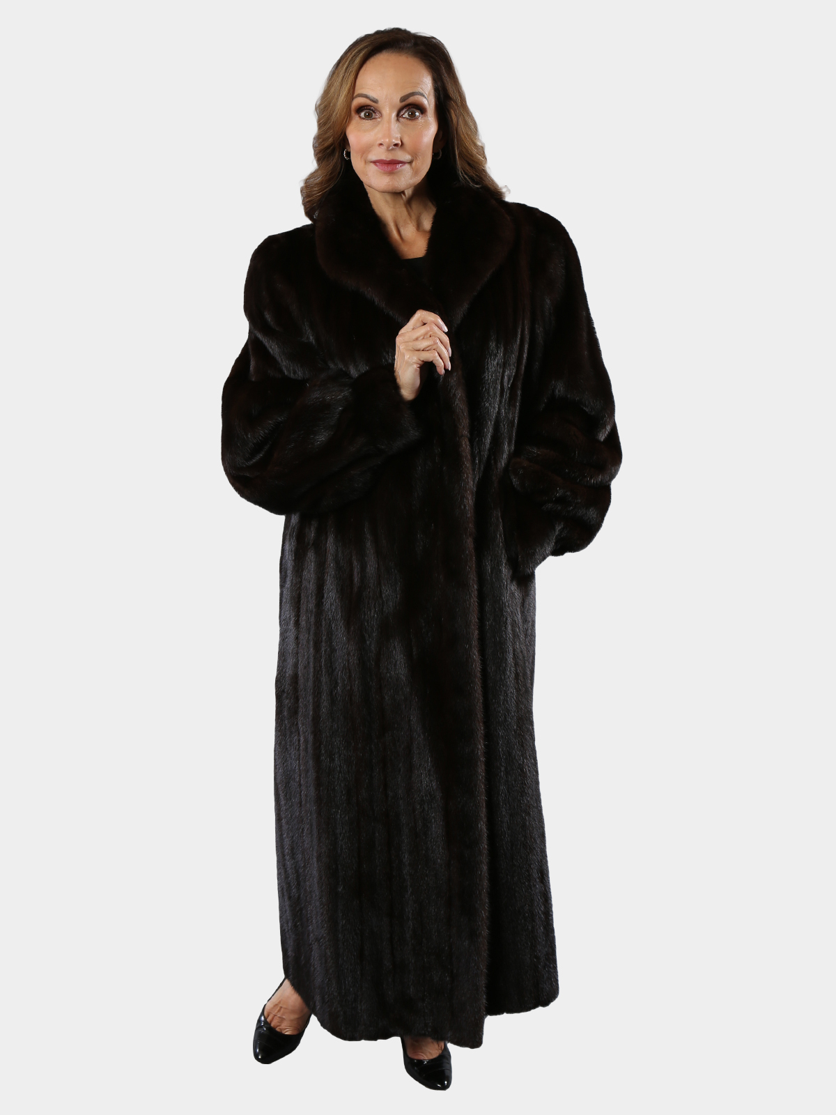 Woman's Deep Mahogany Female Mink Fur Coat