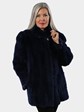 Woman's Royal Blue Paula Lishman Sheared Knit Beaver Fur Jacket