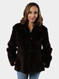 Woman's Dark Brown Louis Feraud Sheared Beaver Fur Jacket
