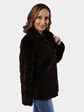 Woman's Dark Brown Louis Feraud Sheared Beaver Fur Jacket