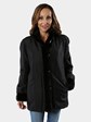 Woman's Black Sheared Mink Fur Jacket / Reversible