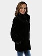 Woman's Black Sheared Mink Fur Jacket / Reversible