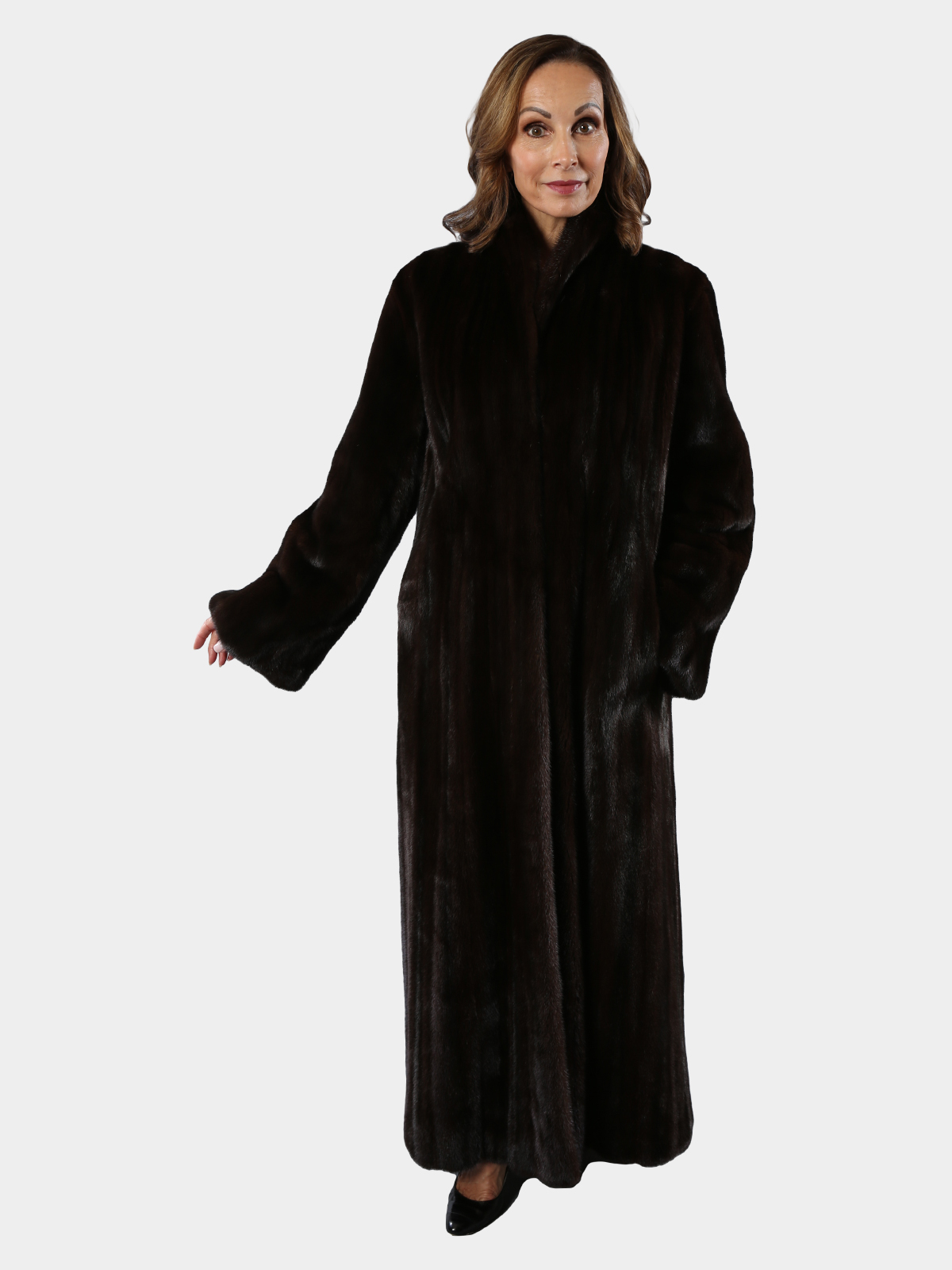 Woman's Deep Mahogany Female Mink Fur Coat