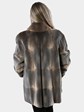 Woman's Greige Sheared Muskrat Fur Jacket