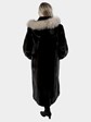 Woman's Ranch Female Mink Fur Coat with Detachable Hood