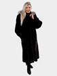 Woman's Ranch Female Mink Fur Coat with Detachable Hood