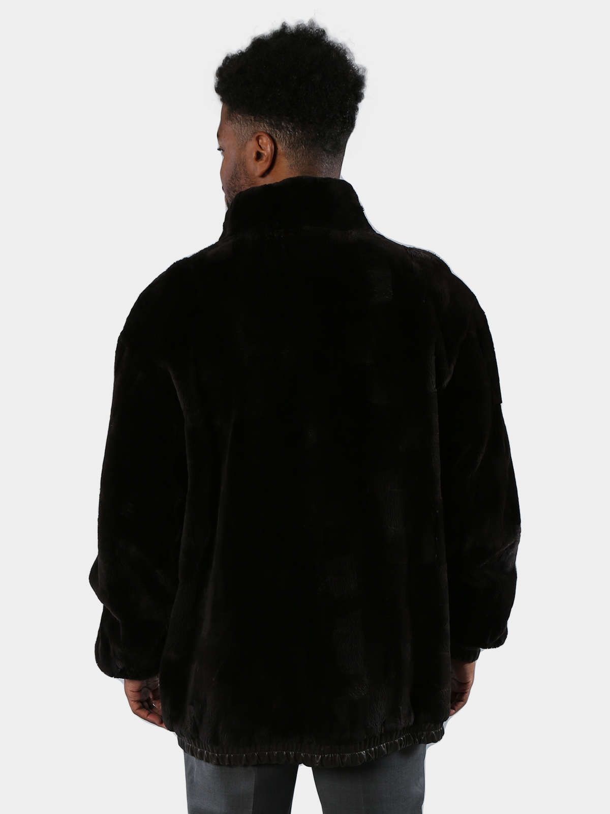 Men's Dark Brown Sheared and Sculptured Mink Fur Jacket - Estate Furs