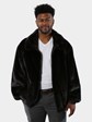 Man's Deep Mahogany Mink Fur Jacket Reversing to Leather