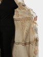 Woman's Beige Shearling Lamb Coat with Fox Trim