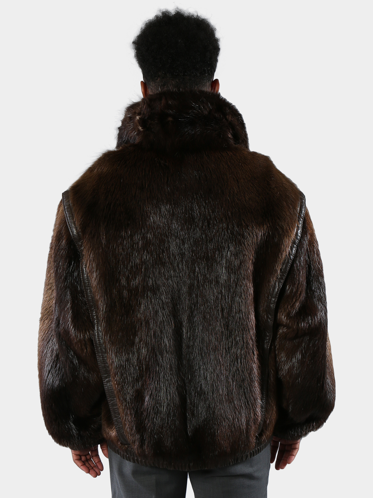 Natural Beaver Fur Jacket (Men's Large) - Estate Furs