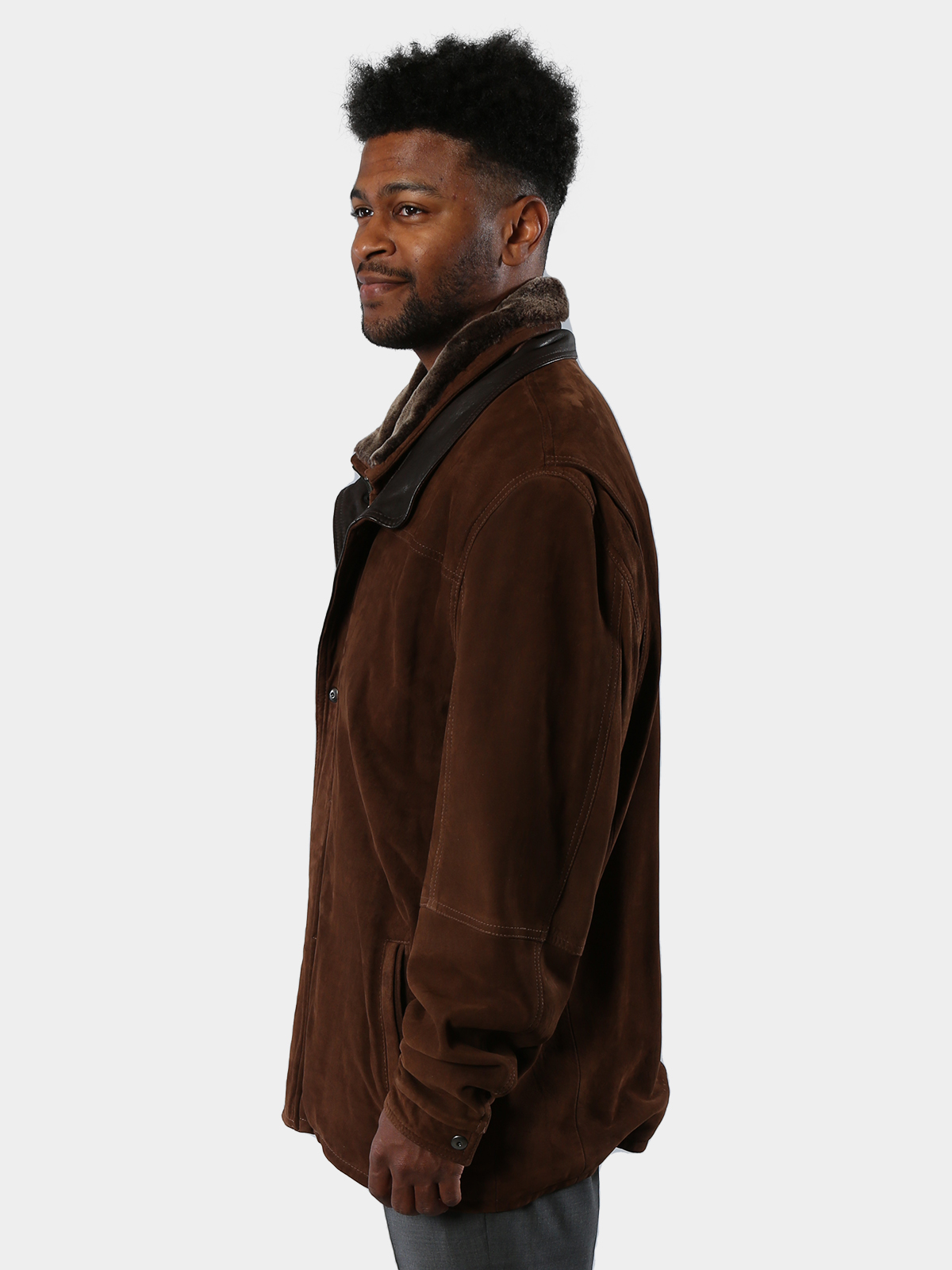 Brown Leather Jacket (Men's XL) - Estate Furs