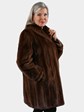 Woman's Mahogany Female Mink Fur Stroller