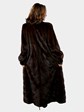 Woman's Mahogany Female Mink Fur Coat with Directional Design