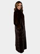 Woman's Mahogany Female Mink Fur Coat with Directional Design