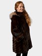 Woman's Oscar de la Renta Demi Buff Female Mink Fur Swing Coat