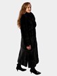 Woman's Ultra Light Black Sheared Mink Fur Coat Reversing to Rain Taffeta