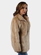 Woman's Tan Muskrat Fur Jacket