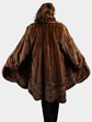 Woman's Demi Buff Female Mink Fur 7/8 Coat with Directional Design