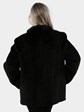 Woman's Black Knit Rex Rabbit Fur Jacket