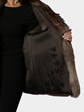 Woman's Lunaraine Mink Fur Cord Cut Jacket with Crystal Fox Tuxedo