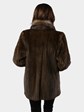 Woman's Lunaraine Mink Fur Cord Cut Jacket with Crystal Fox Tuxedo