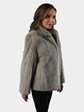 Woman's Cerulean Cord Cut Mink Fur Jacket