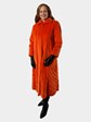 Woman's Oscar de la Renta Orange Sheared Mink Fur Coat